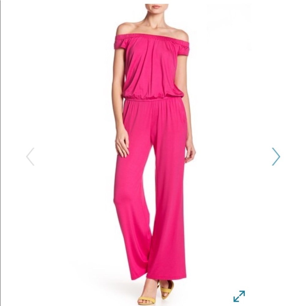 Trina Turk | Annalisa Jumpsuit Brilliant Fuschia M - Picture 1 of 8